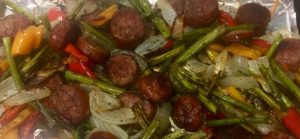 one sheet pan meal sausage and vegetable