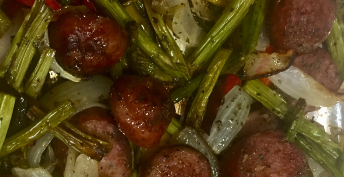 One Sheet Pan Meal : Sausage and Vegetables